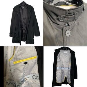 Calvin Klein 3 in 1 removable liner ALL-WEATHER raincoat 40 reg black, silver
